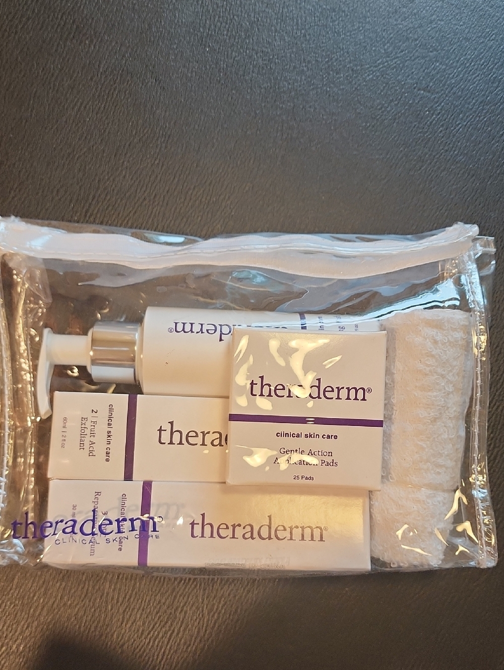 Theraderm Bundle: Fruit Acid, OPC Repair, Cleansing Wash, Pads